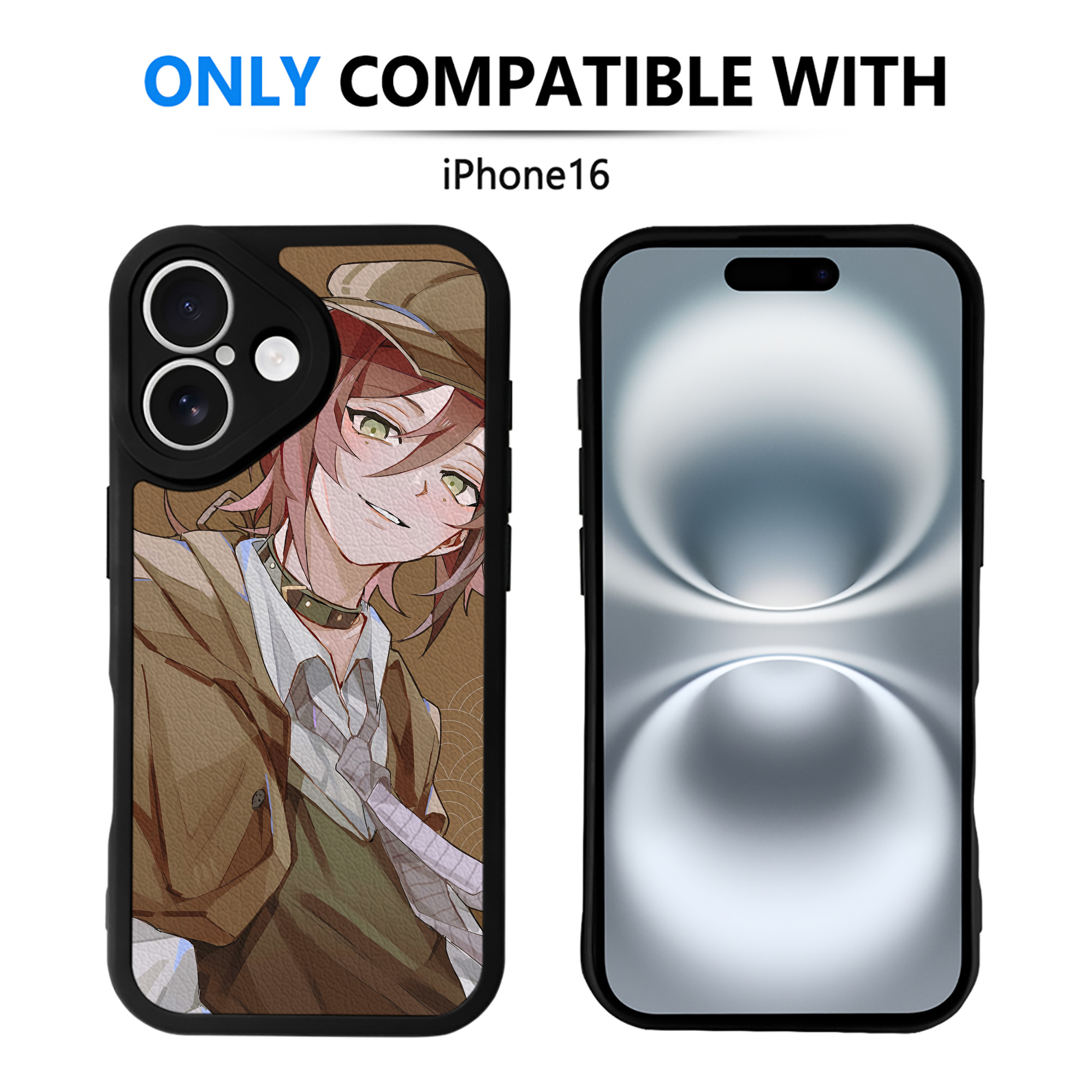 （画像用） 文豪ストレイドッグス Bungo Stray Dogs 【iPhone 16シリーズ対応】シリコンスマホケース（レザー調） 材質：シリコン